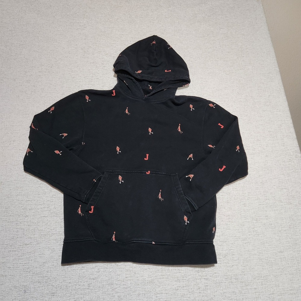 Jordan Jumpman AOP Hoodie Mens Medium Black All Over Print Cotton Pullover M